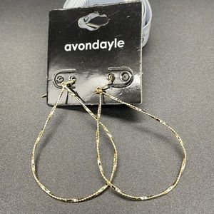 Free People Avondayle Large Tear Drop Earrings Gold Tone NWT